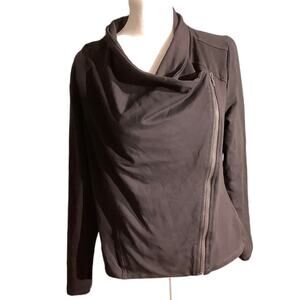 Blue B Black Asymmetrical Zip Jacket Women’s Size S — Modern, Casual, Chic